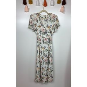 Vintage Petite Focus Floral Faux Wrap Dress 16